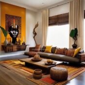 Afro Minimalism - Living Room Home Decor Interior Design Concept -